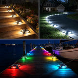 Bosceos Solar Driveway Lights Deck Dock Lights Outdoor 12 Pack, 9 Colors in 1, Pathway Light Solar Powered | Lumora