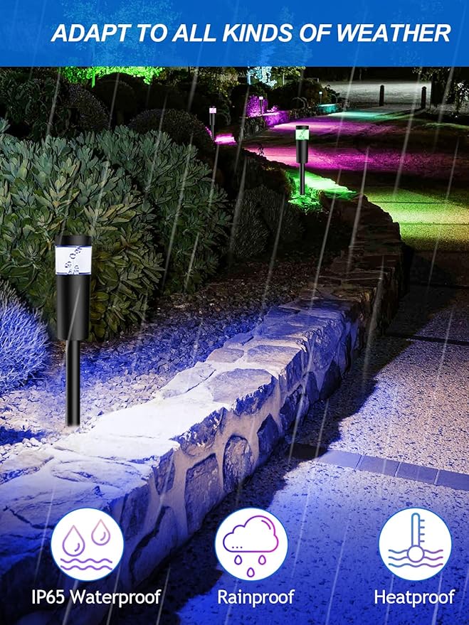 5W RGBW Low Voltage Landscape Pathway Lights with Connectors 12V Outdoor Color Changing Landscape Lighting LED | Lumora