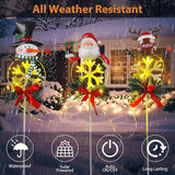 Christmas Yard Stakes Solar with Metal Santa, Snowman & Reindeer Set of 3, Christmas Grave Decorations with Solar | Lumora