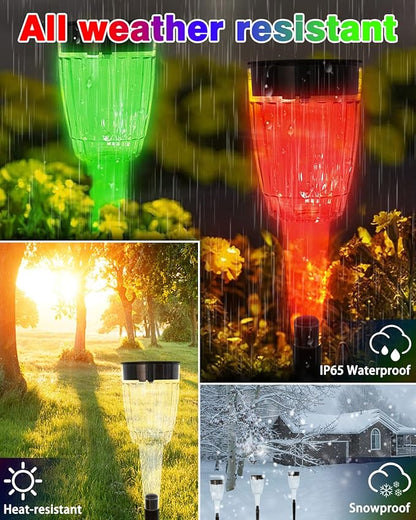 FREECUBE 8 Pack Solar Pathway Lights Outdoor,Multicolor Pathway Lights Auto On/Off, 4 Modes, IP65 Waterproof LED Solar Powered Garden Light for Yard Patio Garden Walkway Holiday