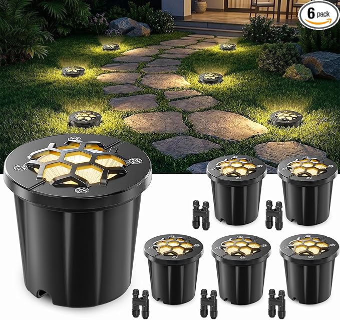 HIBOITEC Low Voltage Landscape Lighting 12-24V 12W LED Outdoor In-Ground IP67 Waterproof Well Lights 3000K Warm | Lumora