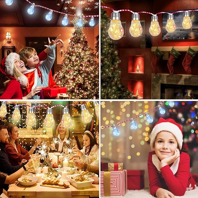 Vigdur Multicolor Globe String Lights - Color Changing Fairy Lights Plug in with 10 Plastic Bulbs, Indoor Outdoor Light for Bedroom Party Wedding (10ft)