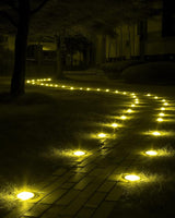 Biling Solar Ground Lights Outdoor 8 Packs, Flat Bright 12 LEDs Solar Lights Outdoor Waterproof for Yard Walkway | Lumora