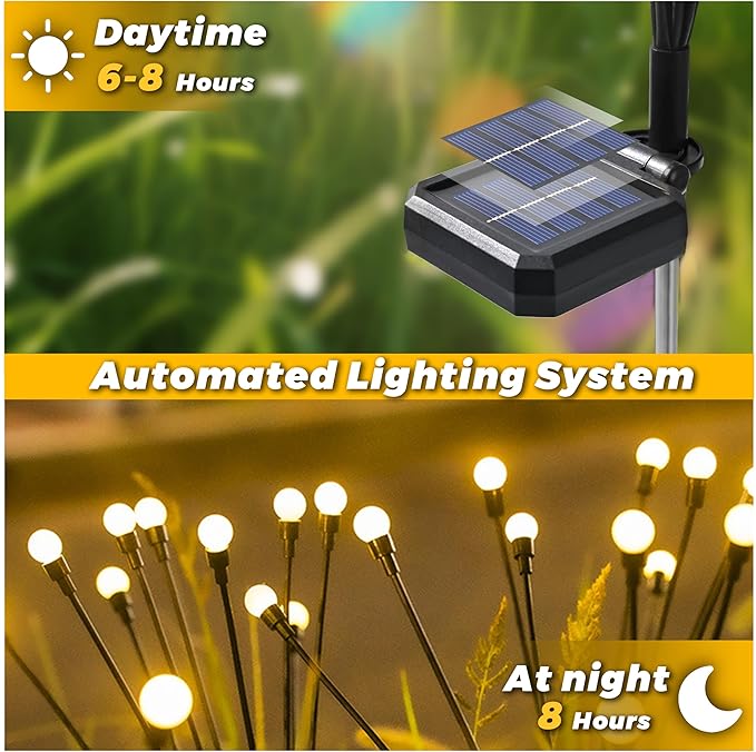Solar Lights Outdoor-4Pack 32LEDs Solar Garden Firefly Lights Outside,Solar Powered Light Outdoor and Garden | Lumora