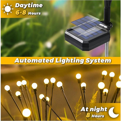 Solar Lights Outdoor-2Pack 16LEDs Solar Garden Firefly Lights Outside,Solar Powered Light Outdoor and Garden Decorative IP65 Waterproof,Yard Patio Pathway Decor,Gardening Gifts for Women,Warm White