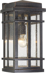 John Timberland Neri Mission Industrial Box-Shaped Outdoor Wall Light Fixture Oil Rubbed Bronze 16" Clear Seedy | Lumora