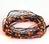 Orange Fairy Holiday String Lights, 33 ft / 10 m - 300 LED Orange Twinkle Firefly Lights for Indoor or Outdoor | Lumora