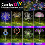 4 PCS Solar Firework Light, Outdoor Solar Garden Decorative Lights 120 LED Powered 40 Copper Wires String DIY | Lumora