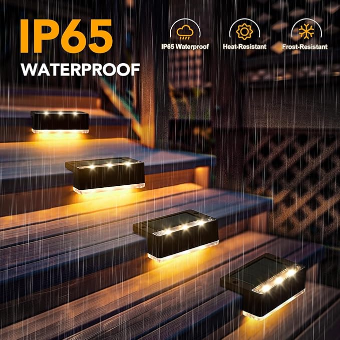 SOLPEX Solar Fence Lights, Solar Deck Lights Outdoor Waterproof Solar Powered for Step, Stair, Balcony,Front | Lumora