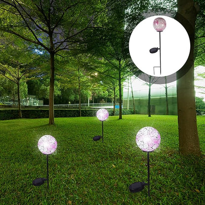 Solar Mosaic Ball-Shaped Lawn Light Waterproof Outdoor Solar Garden Pathway Light Ground Insert Lamp for Patio Backyard Landscape Decor