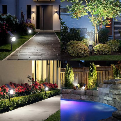hyrion Solar Spot Light Outdoor Waterproof IP65, 23 LED 3 Lighting Modes Solar Powered Garden Lights Landscape Lighting for Yard,Tree Lawn, Pathway 4 Pack Cool White