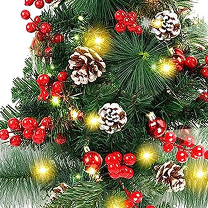 Christmas Tree with Lawn Lights and Tree Branches with Lights Solar Christmas Decorations Trees Lights Solar Stake Lights Xmas Tree Garden Decor (Battery)