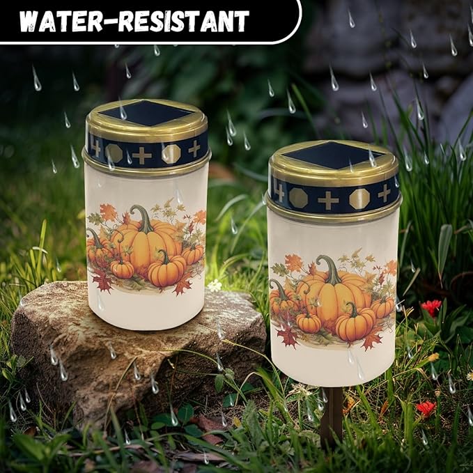 Pumpkin Fallen Leaf Solar Pathway Lights for Garden Outdoor Waterproof Solar Garden Stake Lights LED Lantern Solar Lights Halloween Solar Lights Yard Patio Driveway Stoplights