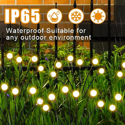 Solar-Powered Firefly Lamp, Solar Powered Courtyard Lights, Outdoor Waterproof, Swaying in The Wind, Garden Lawn Terrace Channel Decorative Lights, Decorative Gardening Gifts (2 Pack(16LED))