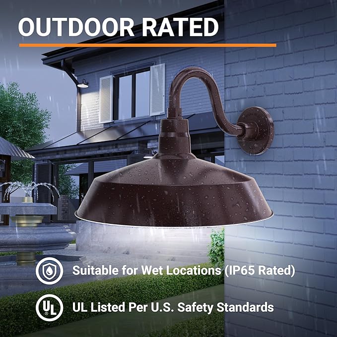 17in. Architectural Bronze Outdoor Gooseneck Barn Light Fixture With 10in. Long Extension Arm - Wall Sconce | Lumora