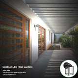 LIT-PaTH Outdoor LED Wall Lantern, Wall Sconce as Porch Lighting Fixture, 5000K Daylight White, 9.5W 800 Lumen | Lumora