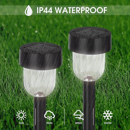 YUWELL Solar Outdoor Light (6-Pack), Solar Pathway Lights, Waterproof Solar Garden Light, Outdoor Light for Landscape, Garden, Channel, Sidewalk and Driveway, Warm White LED