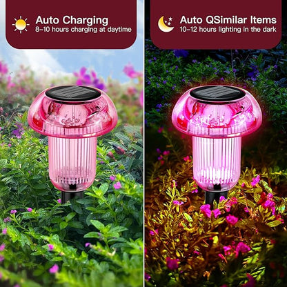Solar Pathway Lights Outdoor 12 Packs, LED Driveway Light Solar Powered, Garden Decor, Mushroom SolarLights Outdoor Waterproof for Outside Yard, Sidewalk, Lawn, Patio, Landscape, Easter, Christmas