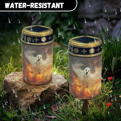 Halloween Ghost Solar Garden Lights Walkway Solar Lights Landscape Solar Lantern Outdoor Waterproof Halloween Decor Solar Pathway Lights Solar Walkway Lights Outdoor Table Lamp