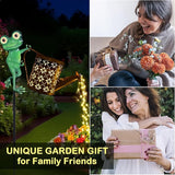 Solar Watering Can with Cascading Lights Outdoor Garden Decor, Frog Shaped Hook Gardening Gifts for Mom Women | Lumora