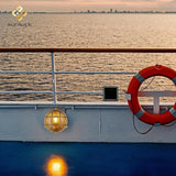 Sunluck Brass Bulkhead Light Grid Round Nautical Wall Lampshade,Ceiling Mount,Sauna Light Waterproof IP54,Rust | Lumora