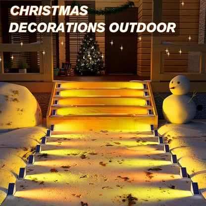 VOLISUN Solar Stair Lights 6 Pack, 7 Fixed Colors, Solar Step Lights Outdoor Waterproof IP67, LED Outdoor Step Light, Deck Light Outdoor Decor for Garden Stair, Front Step, Porch and Patio