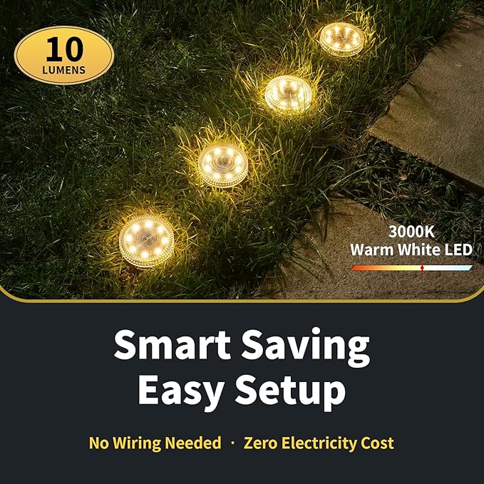 Glass Solar Ground Lights with Ray Style, Modular-Design Waterproof In-Ground Light for Patio Pathway Lawn Yard | Lumora