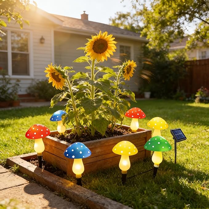 Outdoor Garden Corridor Light, 1-to-8 Solar Mushroom Lights for Outdoor Decoration, Outdoor, 8-Mode Garden Path | Lumora