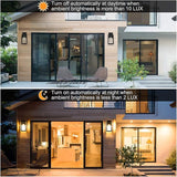 SHINE HAI Dusk to Dawn Sensor Outdoor Wall Sconce, Exterior Porch Lantern Fixture with E26 Socket & Glass Shade | Lumora