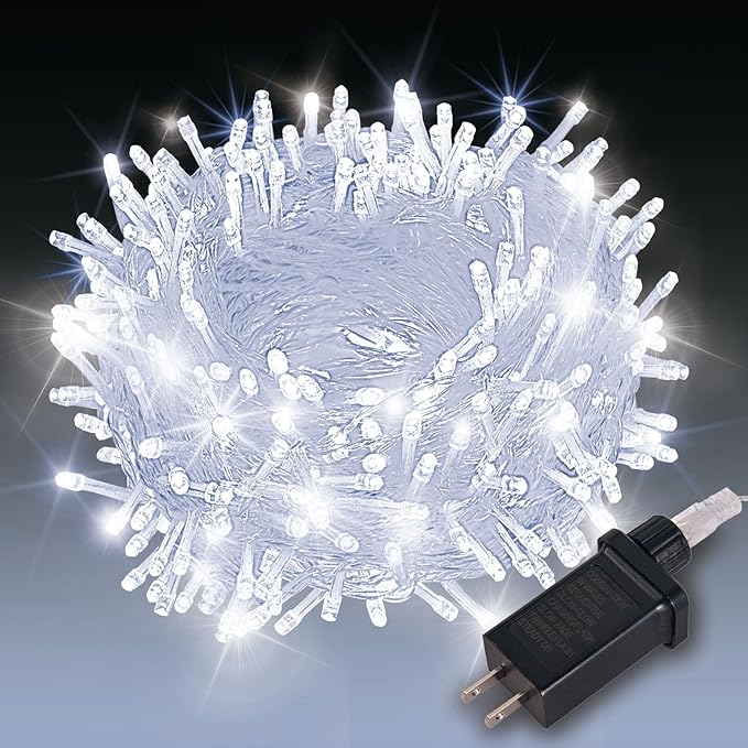 100 LED String Lights 33ft Cool White, Plug in Fairy Lights with 8 Modes, Indoor Outdoor Christmas Lights for | Lumora