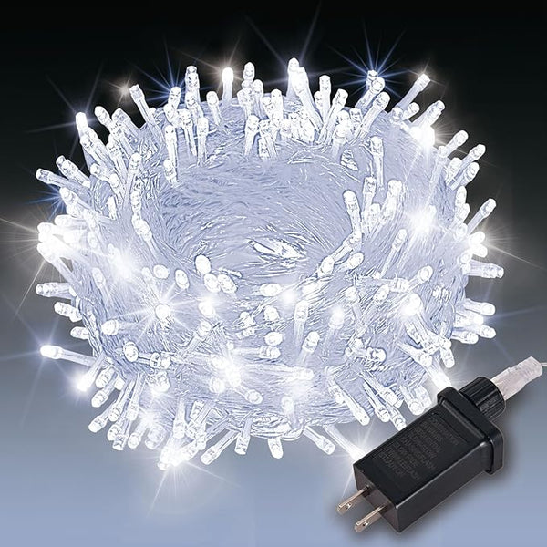 100 LED String Lights 33ft Cool White, Plug in Fairy Lights with 8 Modes, Indoor Outdoor Christmas Lights for | Lumora