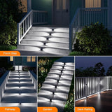12 Pack Cool White Solar Powered Stair Lights for Outside Waterproof Deck Step Safety LED Ourdoor Decorative Lamp | Lumora
