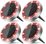 Peasur Mini Solar Ground Lights Outdoor, 4 Pack Flat Solar Powered Disc Lights, IP68 Waterproof, Anti-Rust | Lumora
