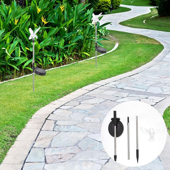 Kisangel Solar Garden Lights Waterproof LED Outdoor Solar Pathway Lights for Lawn Yard Decoration for Patio and Garden