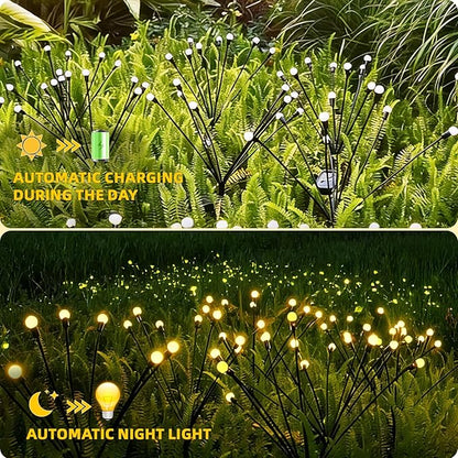 Solar Lights Outdoor Waterproof,Garden Patio Decorative Lights,Firefly Lights for Patio Lawn,Landscape Lighting Large Bulbs,Starlight Windswept Lights,Great Gift for Women for Gardening,4 Pack,40 LEDs
