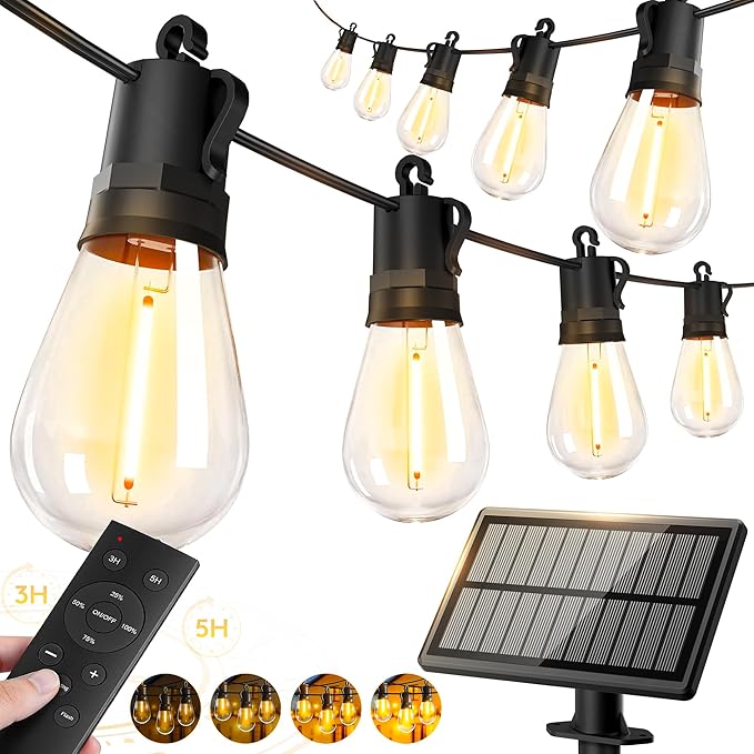 Solar Powered Lights Outdoor Waterproof String Lights Outside Patio Yard Garden Fence Backyard Deck Porch Balcony | Lumora