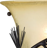 VAXCEL 2-Pack Sierra 1 Light Bronze Rustic Pinecone Half Moon Wall Sconce Cream Glass | Lumora