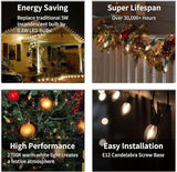 12FT C7 LED Christmas Lights Outdoor Indoor, Plug in Warm White String Lights for Porch, Railing, Staircase, Patio | Lumora