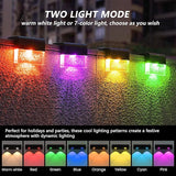 Solar Garden Railing Lights, 4 Pack Waterproof LED Solar Lights Outdoor with Warm White/7 Color Changing Lighting | Lumora