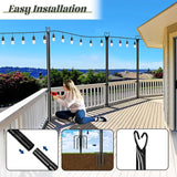 XDW-GIFTS String Light Poles with Fork for Outdoor, 4 Pack 9.8 FT Tall Metal Posts for Hanging String Lights Patio | Lumora
