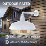 17in. White Finish Outdoor Gooseneck Barn Light Fixture with 13in. Long Extension Arm - Wall Sconce Farmhouse | Lumora