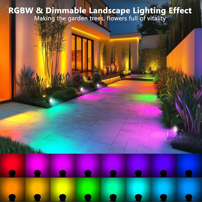 OurLeeme Lawn Flood Light Stake, 2-in-1 Waterproof Outdoor Remote controlle Landscape Lighting Spotlight Wall Light | Lumora