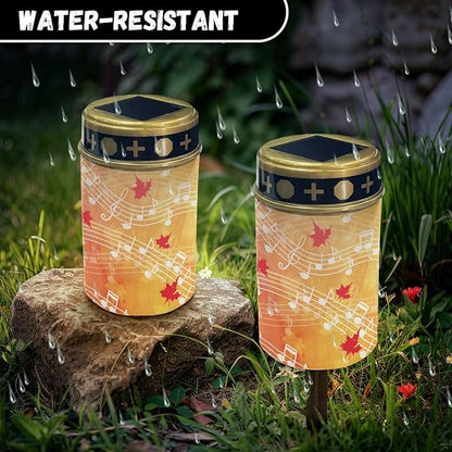 Autumn Leaves Solar Stake Lights Outdoor Garden Decoration for Party/Birthday,Outdoor Solar Pathway Lights Solar Lantern Landscape Lighting Garden Lights,Wall Light Auto On/Off