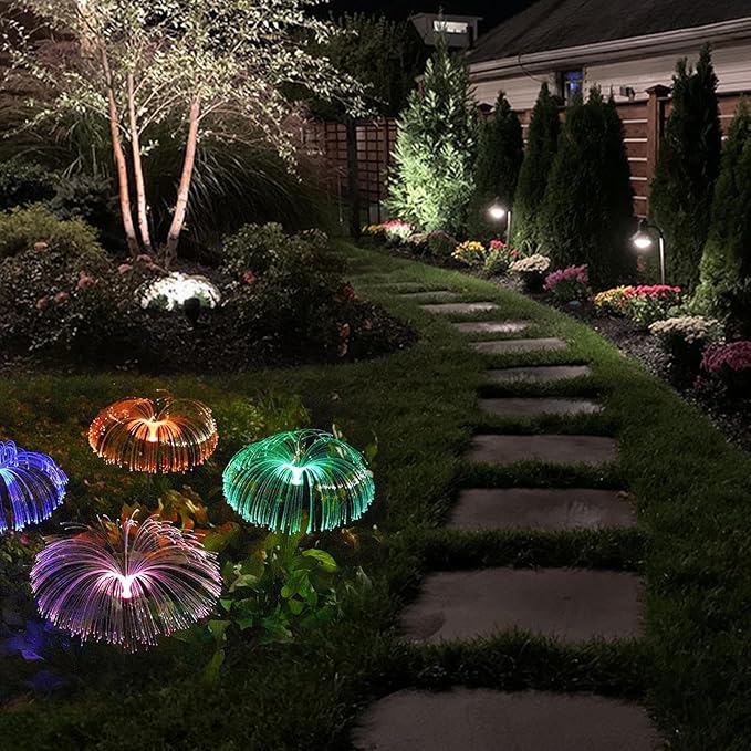 Solar Lights for Garden, Waterproof with Colour Changing – LED Garden Lights with Stakes, for Festival Balconies Terraces Halloween Patios Porches Entrance Party Pathway