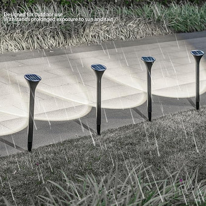 Alomejor Solar Pathway Light, ABS SolarPowered Outdoor Lights for Gardens, Automatic LED Illumination, 1200mAh Battery for Pathway and Walkways (White Light)