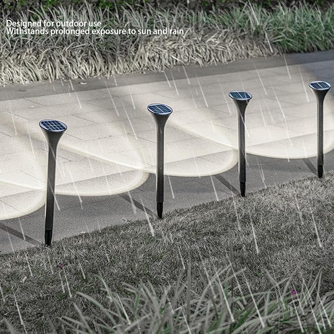 Diydeg Solar Pathway Lights, 8 Pack Bright Solar Powered Outdoor Lights with Polycrystalline Silicon Panel and Auto On Off, IP65 Water Proof for Garden Yard Walkway Driveway Decor (White Lighting)