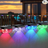 12 Pack Solar Deck Lights, RGB Color Changing Christmas Solar Fence Lights, Waterproof Step - Outdoor Path Light | Lumora