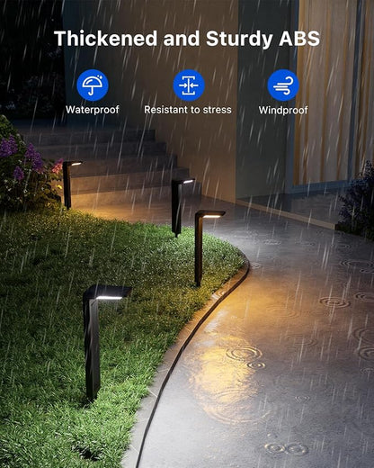 6 Pack Color Changing Solar Pathway Lights Outdoor Waterproof 20 LED Solars Powered Walkway Landscape Lamp for Garden, Lawn, Path, Yard, Driveway, Sidewalk, 8 Colorful Accent Lighting Decoration(RGB)