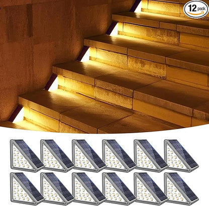 Solar Step Lights Outdoor Stair Light, Deck Lights Outdoor Powered IP65 Waterproof, 2CCT Solar Outdoor Step Light, Decor for Stair, Deck, Step, Sidewalk, Porch and Outside Patio,2CCT,12 Pack