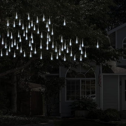 Pure Garden Outdoor String Lights 2-Pack - 20.5FT Solar Lights with 30 LED Bulbs and 8 Light Modes for Patio, Backyard, and Events (Cool White)